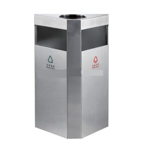 Commercial triangle recycling dustbin 600x600 4 HM94205Stainless steel Bins